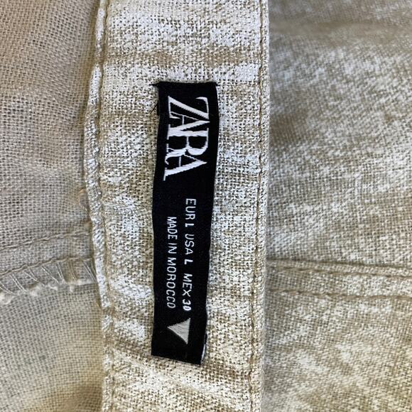 Zara Linen Blend Jumpsuit Large printed strapless wide leg metallic BLOGGER FAV - Picture 10 of 12